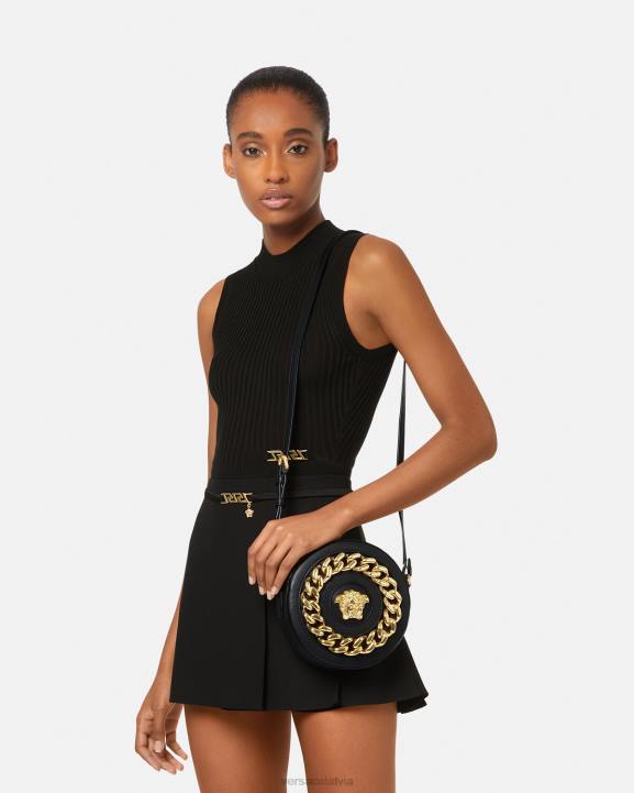 melns somas Versace 806B355 sievietes la medusa apaļa kameras soma