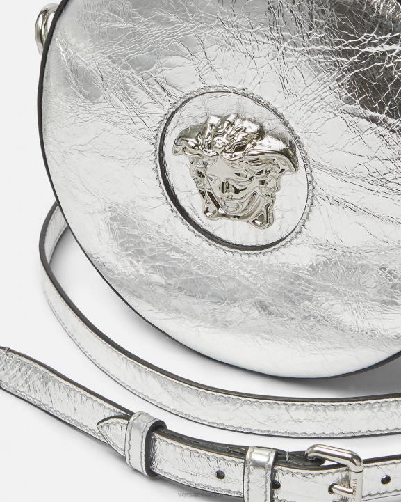 pelēks somas Versace 806B338 sievietes la medusa apaļa crossbody soma