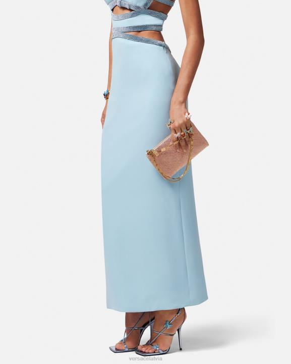 rozā somas Versace 806B381 sievietes kristāla metāla sieta sajūgs