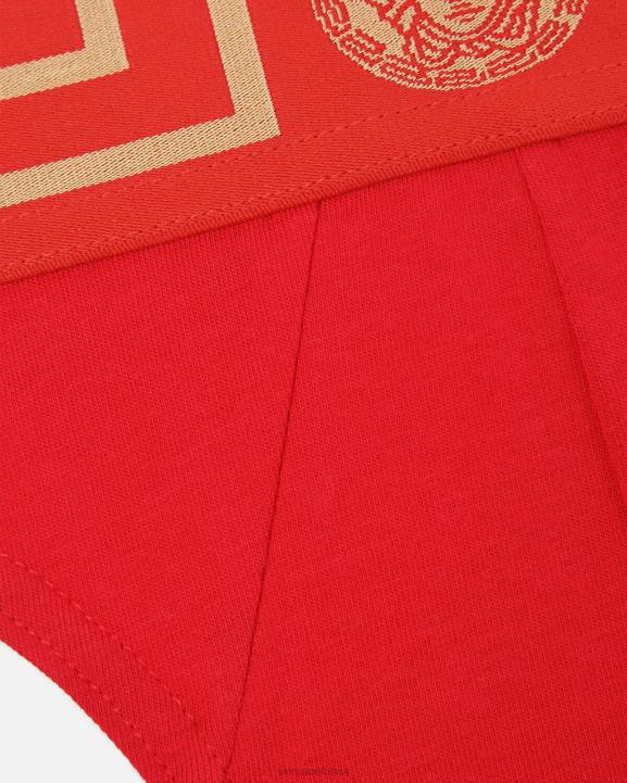 sarkans apakšveļa un pludmales apģērbs Versace 806B1771 vīriešiem greca border string