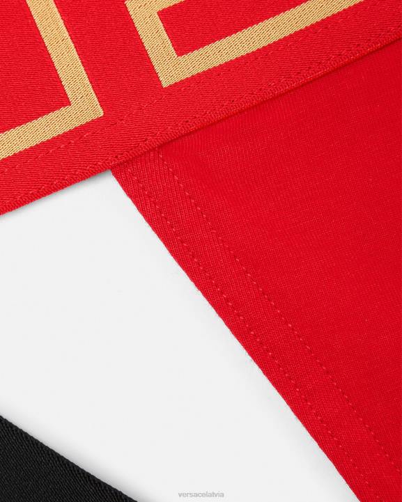 sarkans apakšveļa un pludmales apģērbs Versace 806B1775 vīriešiem greca border jockstrap