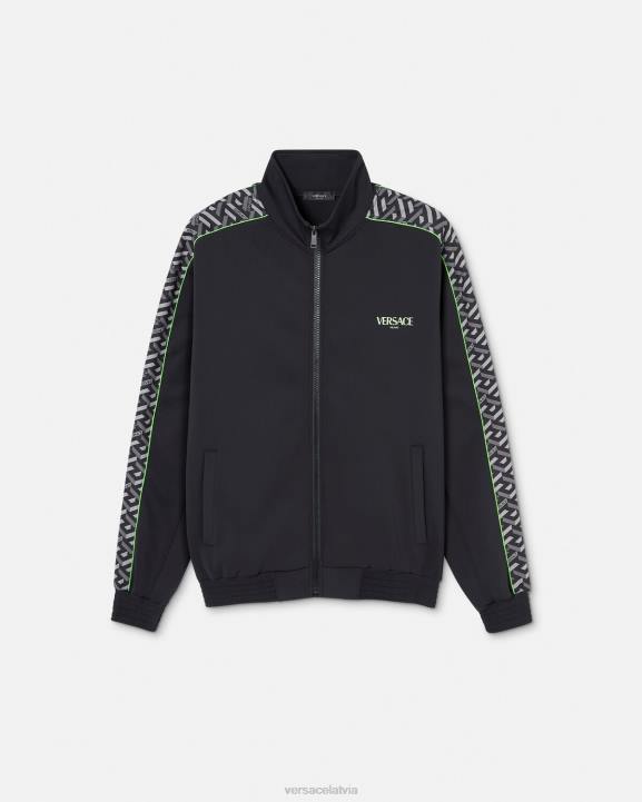drukāt apģērbs Versace 806B1458 vīriešiem la greca neilona trenažieru jaka