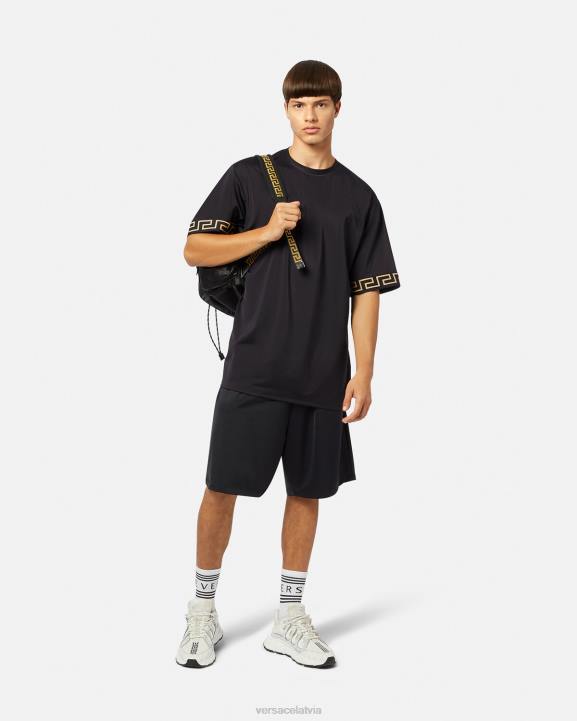 melns apģērbs Versace 806B1454 vīriešiem greca sporta zāles tops