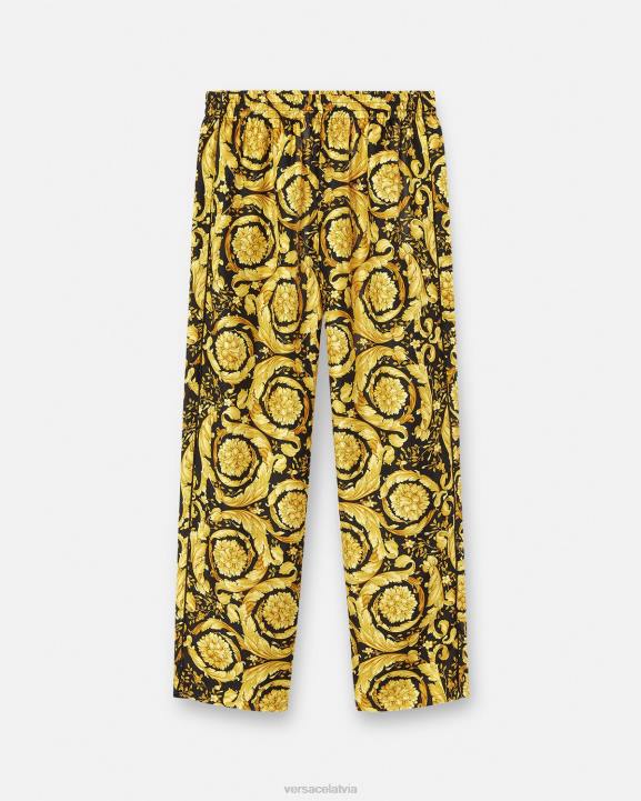drukāt apakšveļa un pludmales apģērbs Versace 806B1736 vīriešiem baroko apdrukas zīda pidžamas apakšbikses