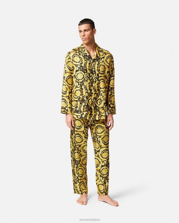 drukāt apakšveļa un pludmales apģērbs Versace 806B1736 vīriešiem baroko apdrukas zīda pidžamas apakšbikses