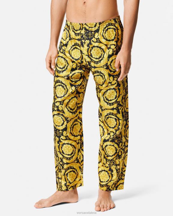drukāt apakšveļa un pludmales apģērbs Versace 806B1736 vīriešiem baroko apdrukas zīda pidžamas apakšbikses