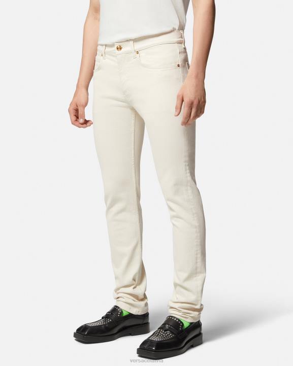 balts apģērbs Versace 806B1451 vīriešiem medusa slim-fit džinsi