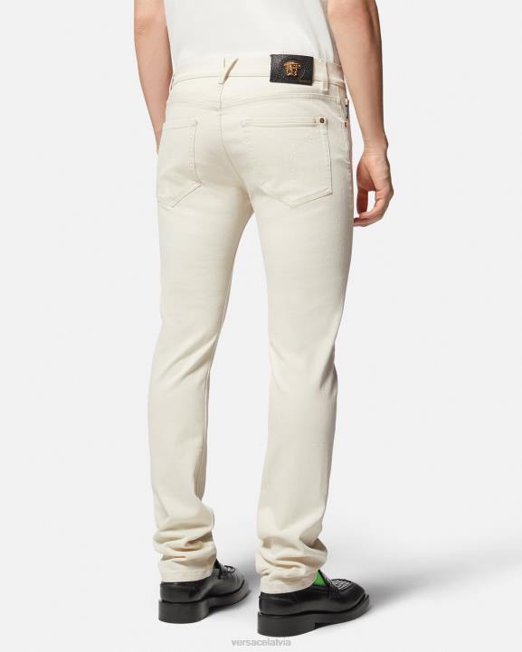 balts apģērbs Versace 806B1451 vīriešiem medusa slim-fit džinsi
