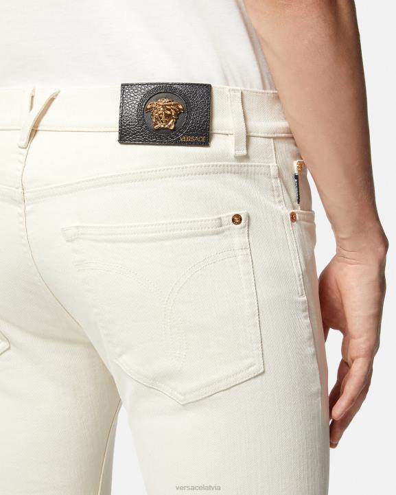 balts apģērbs Versace 806B1451 vīriešiem medusa slim-fit džinsi
