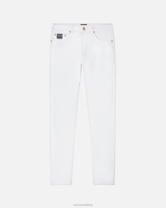 balts apģērbs Versace 806B2440 vīriešiem džinsi ar logotipu
