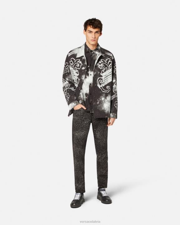 melns apģērbs Versace 806B2384 vīriešiem Jupiter starpzvaigžņu džinsi