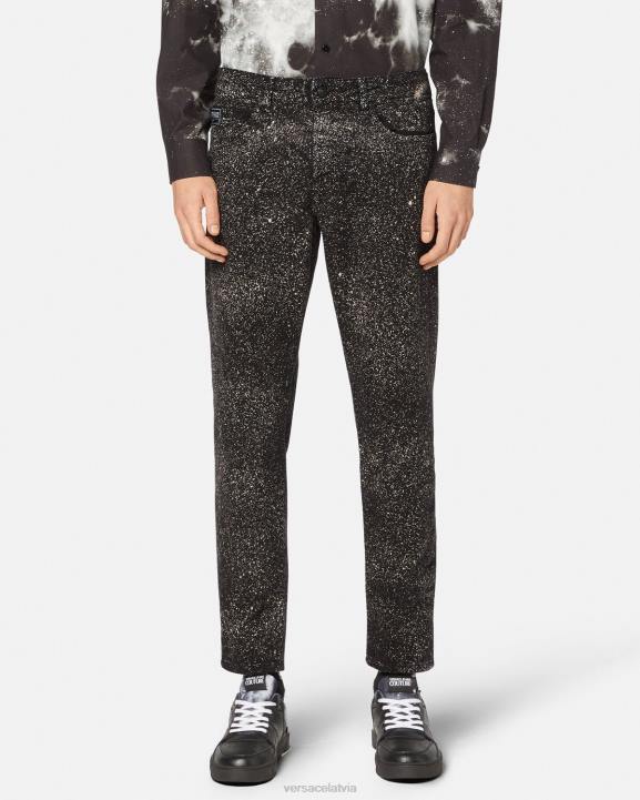 melns apģērbs Versace 806B2384 vīriešiem Jupiter starpzvaigžņu džinsi