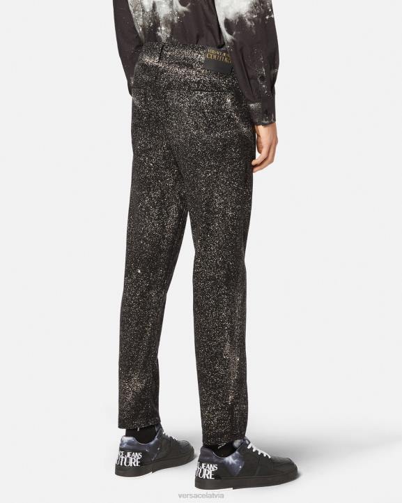 melns apģērbs Versace 806B2384 vīriešiem Jupiter starpzvaigžņu džinsi