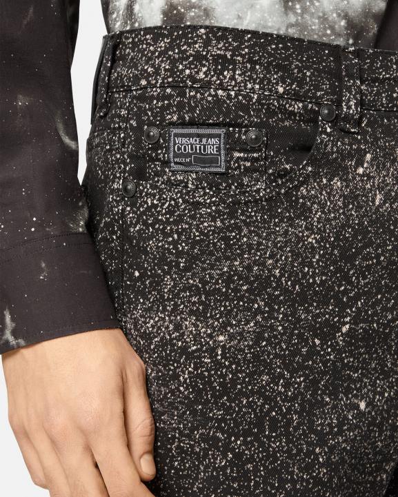 melns apģērbs Versace 806B2384 vīriešiem Jupiter starpzvaigžņu džinsi