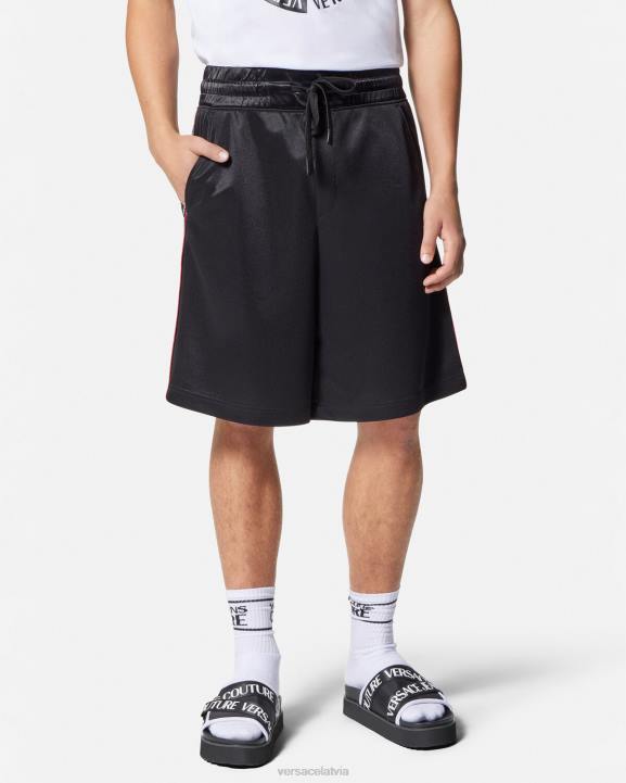 melns apģērbs Versace 806B2432 vīriešiem sviedru šorti ar logotipu