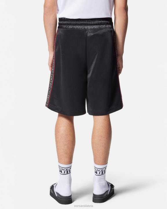 melns apģērbs Versace 806B2432 vīriešiem sviedru šorti ar logotipu