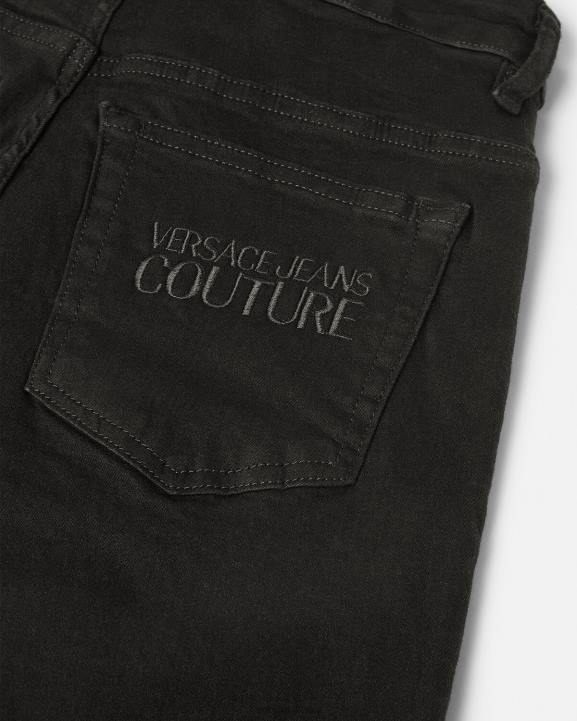 melns apģērbs Versace 806B2439 vīriešiem džinsi ar logotipu