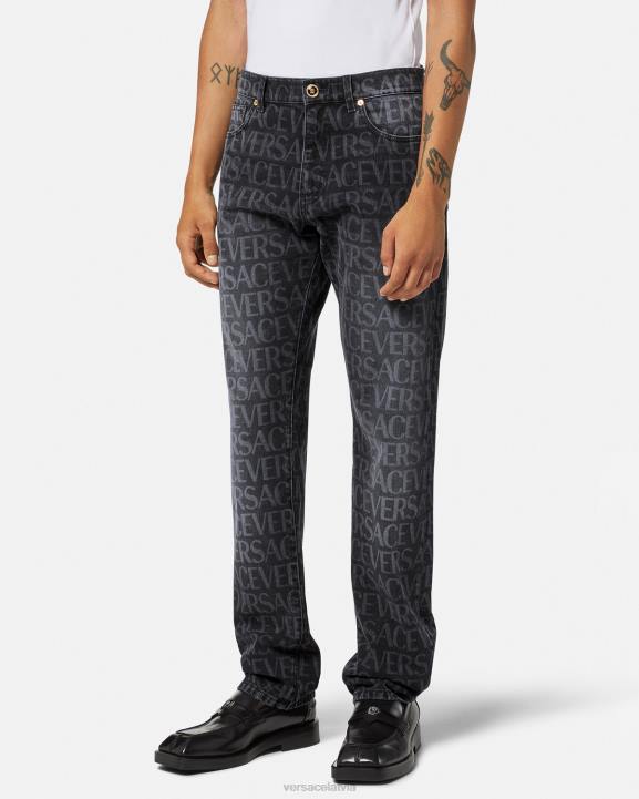 melns un apdrukāts apģērbs Versace 806B1446 vīriešiem visi džinsi