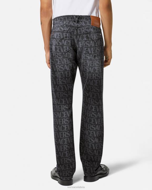 melns un apdrukāts apģērbs Versace 806B1446 vīriešiem visi džinsi
