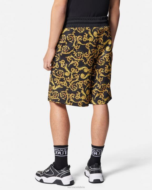 melns & zelts apģērbs Versace 806B2382 vīriešiem sketch couture sviedru šorti