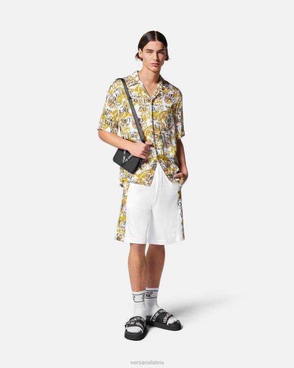 zelts un balts apģērbs Versace 806B2424 vīriešiem logo couture sviedru šorti