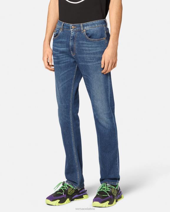 zils apģērbs Versace 806B2383 vīriešiem Džinsi ar v-emblēmu
