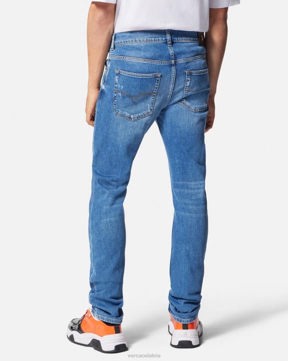 zils apģērbs Versace 806B2419 vīriešiem pieguļoši džinsi