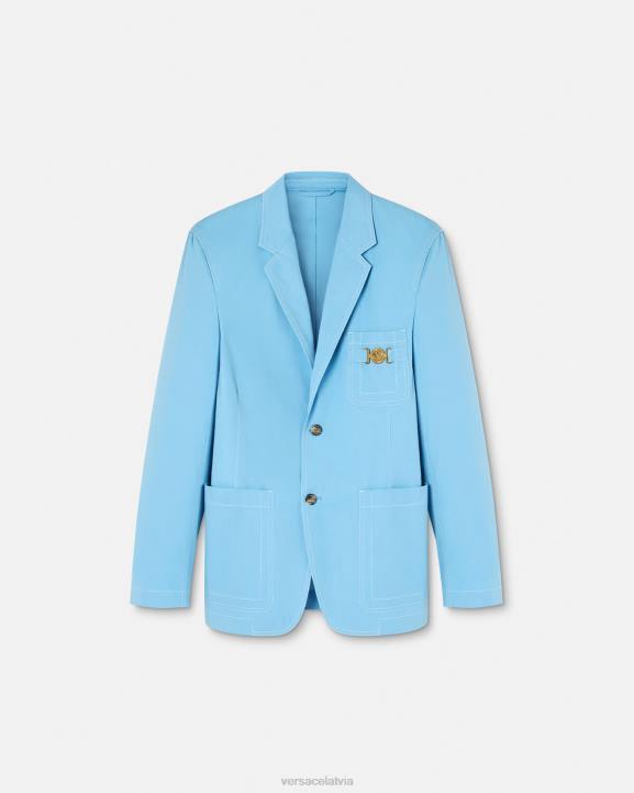 gaiši zils apģērbs Versace 806B1266 vīriešiem medusa biggie vienrindas žakete