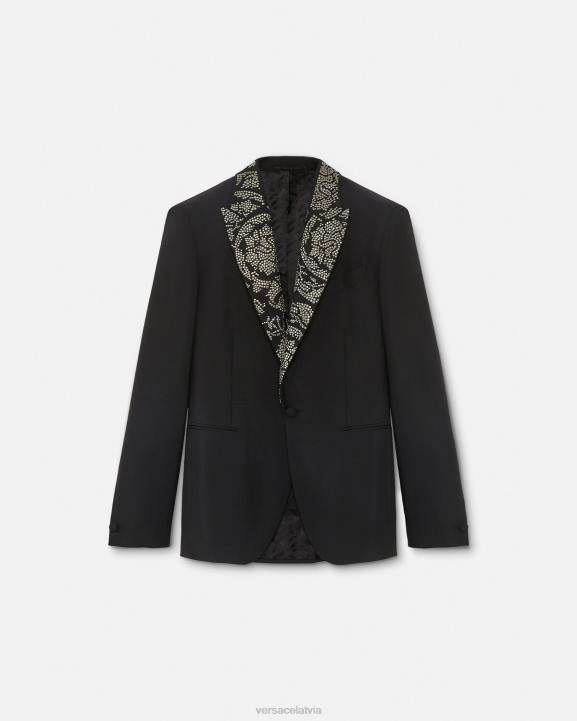 melns apģērbs Versace 806B1275 vīriešiem radžots baroka silueta žakete