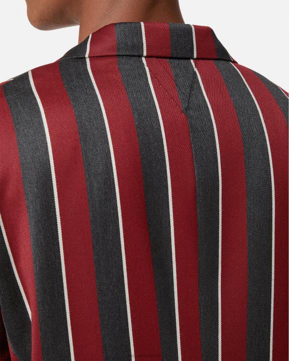 sarkans & pelēks apģērbs Versace 806B1271 vīriešiem svītrains vienrindas žakete