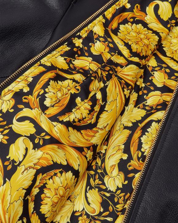 melns apģērbs Versace 806B1225 vīriešiem greca ādas bomber jaka