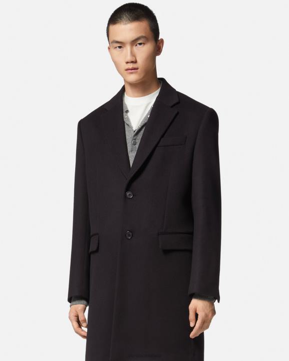 melns apģērbs Versace 806B1227 vīriešiem vienrindas mētelis