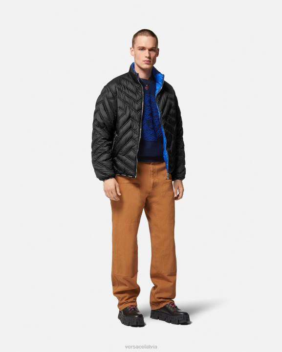 melns apģērbs Versace 806B1228 vīriešiem la greca puffer jaka