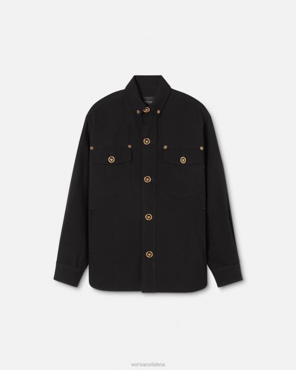 melns apģērbs Versace 806B1229 vīriešiem medusa virgin vilnas virskrekls