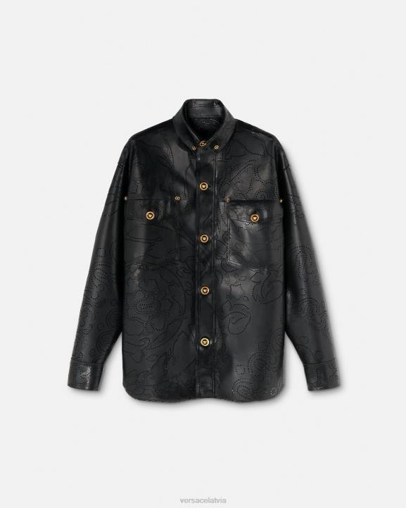 melns apģērbs Versace 806B1237 vīriešiem barocco lateksa virskrekls