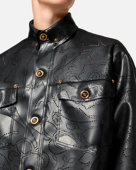 melns apģērbs Versace 806B1237 vīriešiem barocco lateksa virskrekls