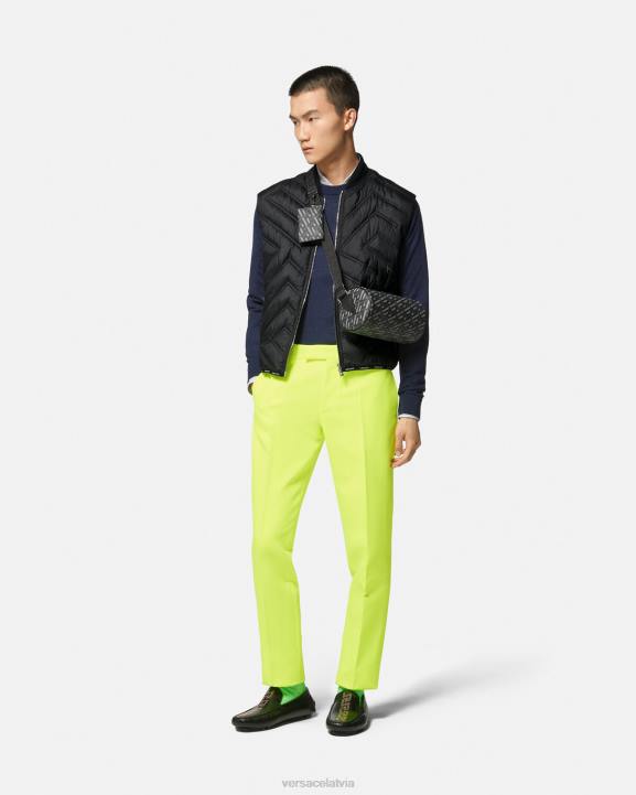 melns apģērbs Versace 806B1247 vīriešiem la greca puffer veste