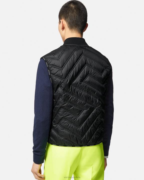 melns apģērbs Versace 806B1247 vīriešiem la greca puffer veste