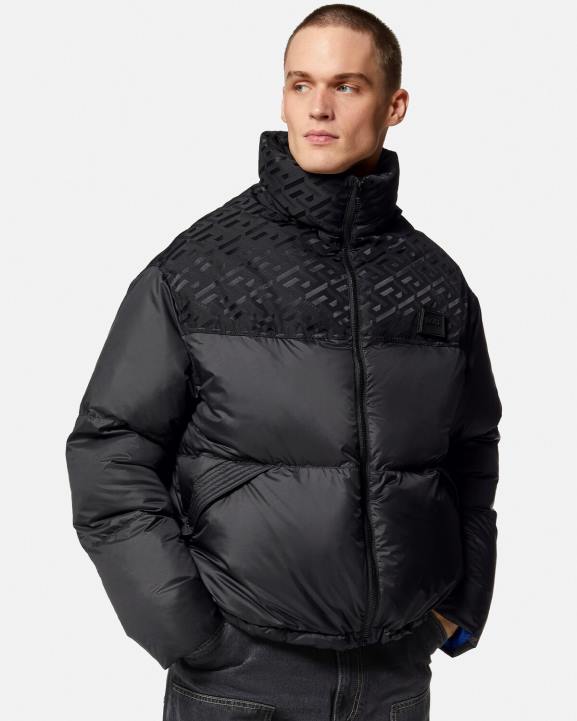 melns apģērbs Versace 806B1248 vīriešiem la greca puffer jaka