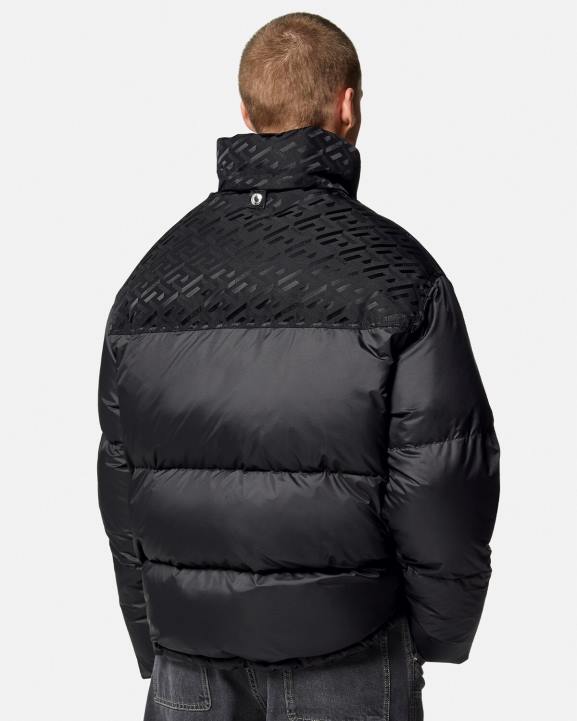 melns apģērbs Versace 806B1248 vīriešiem la greca puffer jaka
