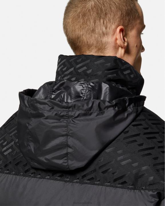 melns apģērbs Versace 806B1248 vīriešiem la greca puffer jaka