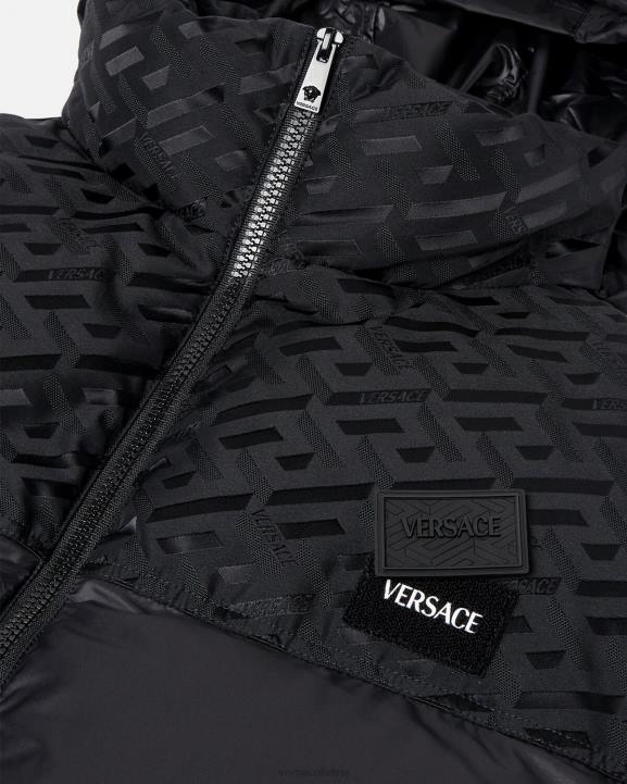 melns apģērbs Versace 806B1248 vīriešiem la greca puffer jaka