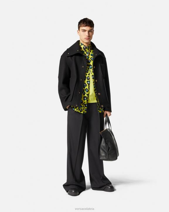 melns apģērbs Versace 806B1251 vīriešiem medūzas vilnas blūza jaka