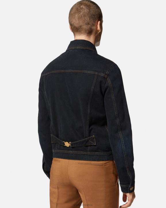 melns apģērbs Versace 806B1252 vīriešiem medusa džinsa jaka