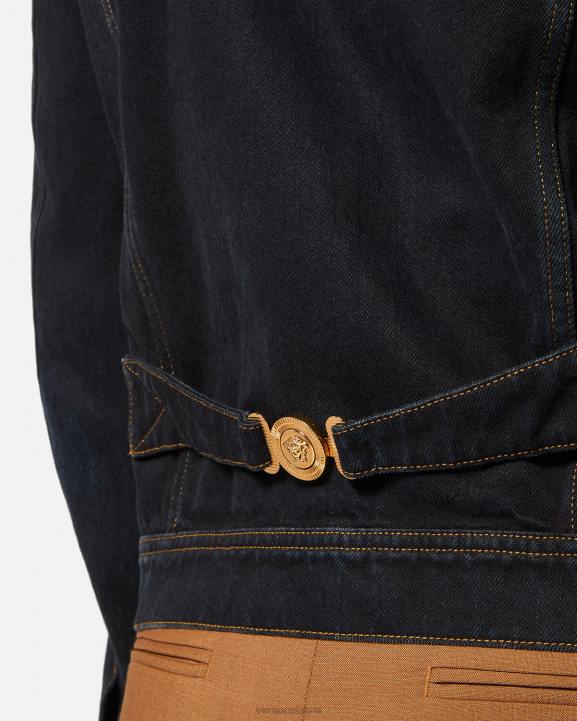 melns apģērbs Versace 806B1252 vīriešiem medusa džinsa jaka