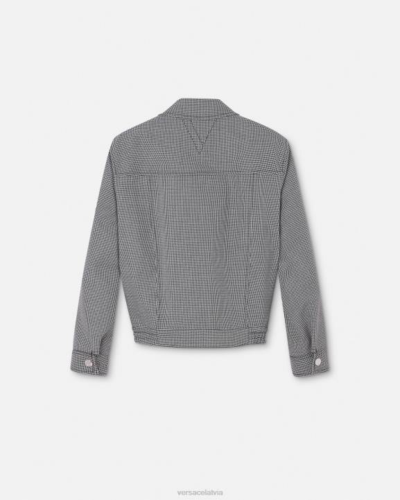 melns balts apģērbs Versace 806B1259 vīriešiem jaka ar rāvējslēdzēju