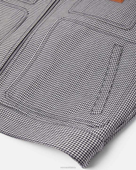 melns balts apģērbs Versace 806B1259 vīriešiem jaka ar rāvējslēdzēju