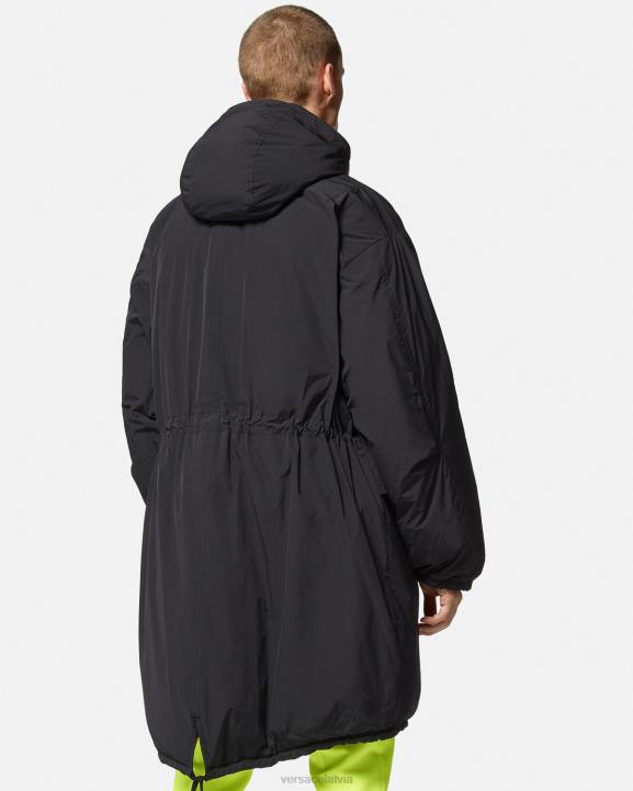 zils un zelts apģērbs Versace 806B1239 vīriešiem reversīvā barocco 660 puffer parka