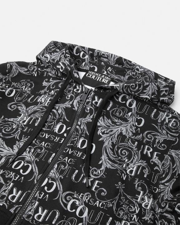 melns apģērbs Versace 806B2405 vīriešiem logo couture rāvējslēdzēja kapuci