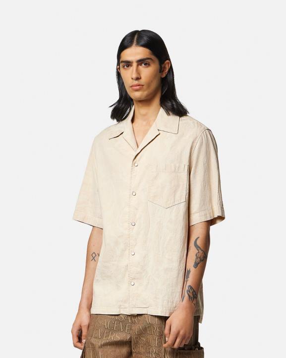 bēšs apģērbs Versace 806B1291 vīriešiem baroka silueta chambray krekls